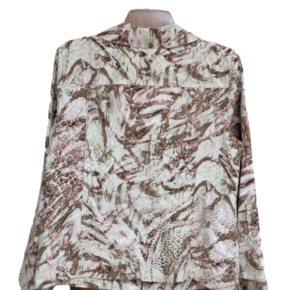 Additions by Chico's buttery soft tan and pink zip up jacket with side pockets M - Picture 4 of 10